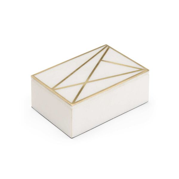 Genesis Natural White and Antique Gold Marble Box, image 2