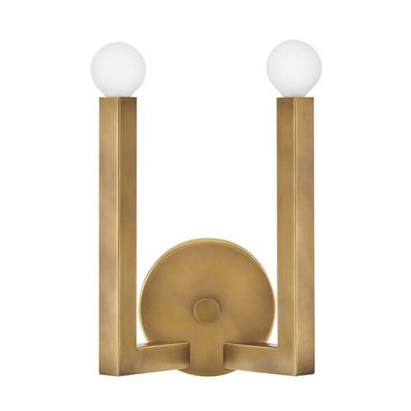 Ezra Heritage Brass Two-Light LED Wall Sconce, image 1