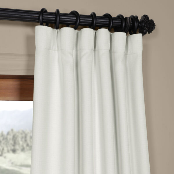 White Oyster Faux Linen Room Darkening Single Panel Curtain 50 x 120, image 2
