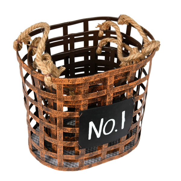 Brown Wire Chalkboard Oval Basket, Set of 3, image 2