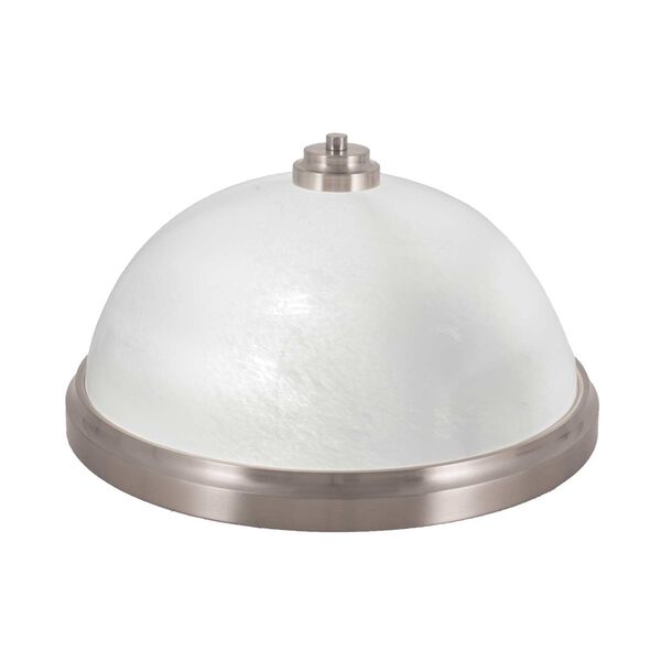 Any Brushed Nickel Three-Light Flush Mount with White Marble Glass, image 1