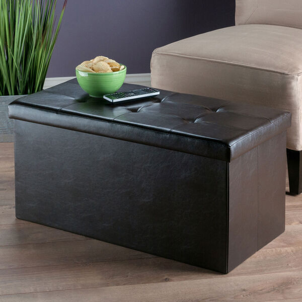 Ashford Ottoman with Storage Faux Leather, image 5