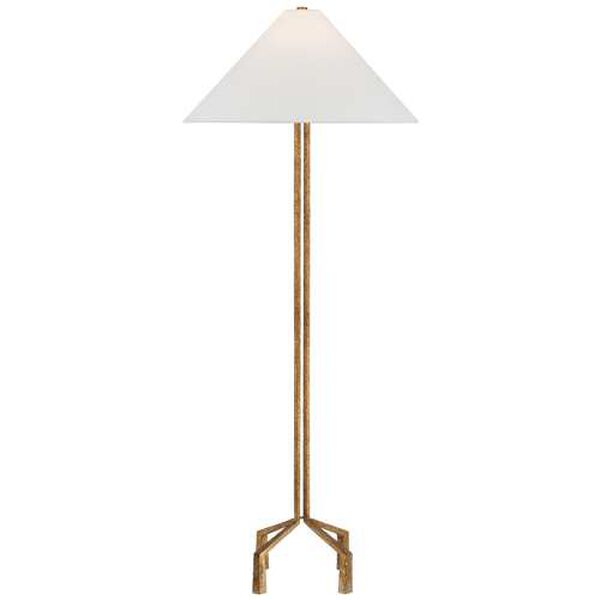 Clifford Gilded Iron One-Light Floor Lamp with Linen Shade by Marie Flanigan, image 1