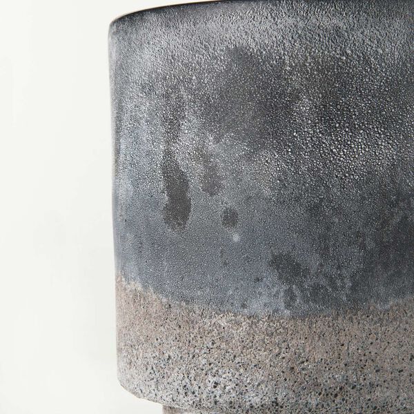 Squally Black and Brown Ceramic Ombre Textured Vase, image 5