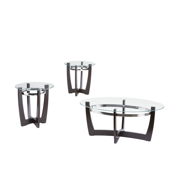 Del Ray Espresso Cocktail Table and Two End Table, Set of Three, image 1