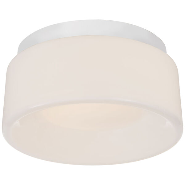 Halo 5.5-Inch Solitaire Flush Mount in Matte White with White Glass by Barbara Barry, image 1