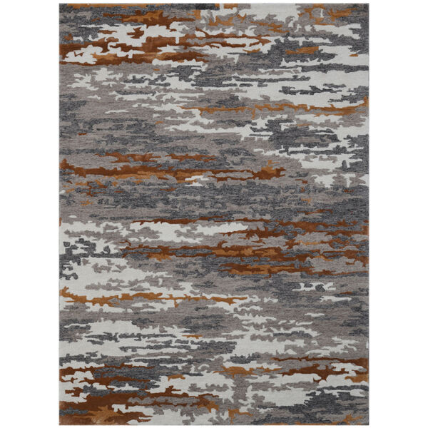 Abstract Gray Wool Rectangle 8 Ft. x 10 Ft. Rug, image 1