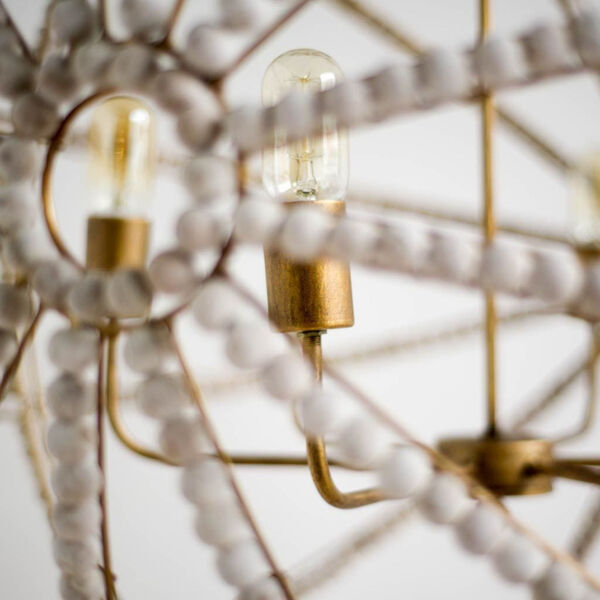 Ava Gold and White Six-Light Chandelier, image 2