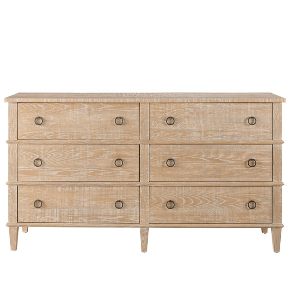 Rustic Natural Oak 68-Inch Six-Drawer Dresser, image 1