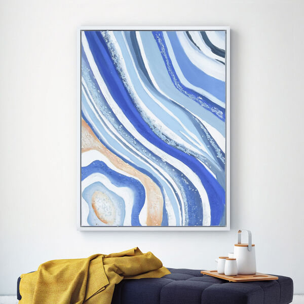Blue Elixer Textured Framed Hand Painted Wall Art, image 3