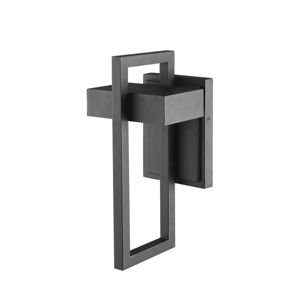 Luttrel Black LED Outdoor Wall Sconce with Frosted Glass, image 3