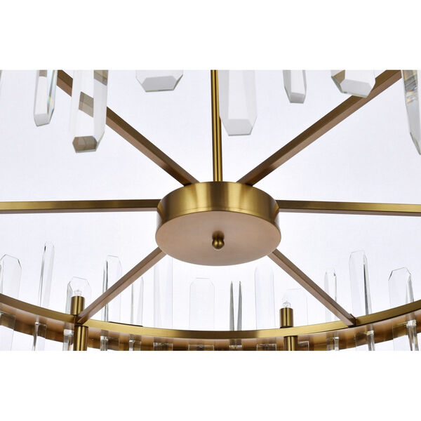 Serena Satin Gold and Clear 36-Inch Round Chandelier, image 5