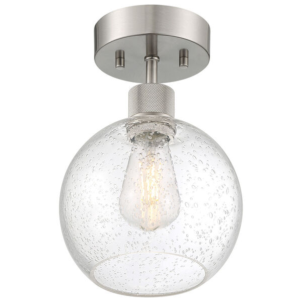 Port Nine Silver One-Light LED Semi-Flush with Clear Glass, image 3