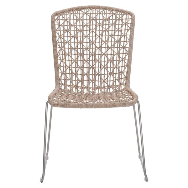 Carmel Natural and Stainless Steel Outdoor Side Chair, image 3