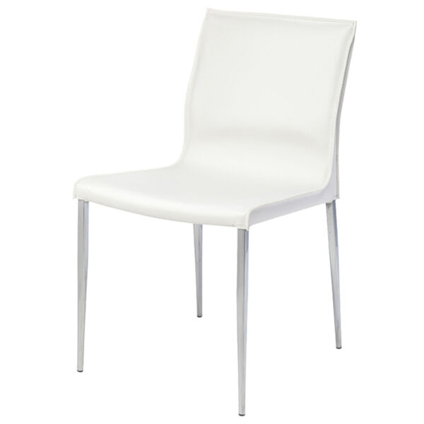 Colter Matte White and Silver Dining Chair, image 1