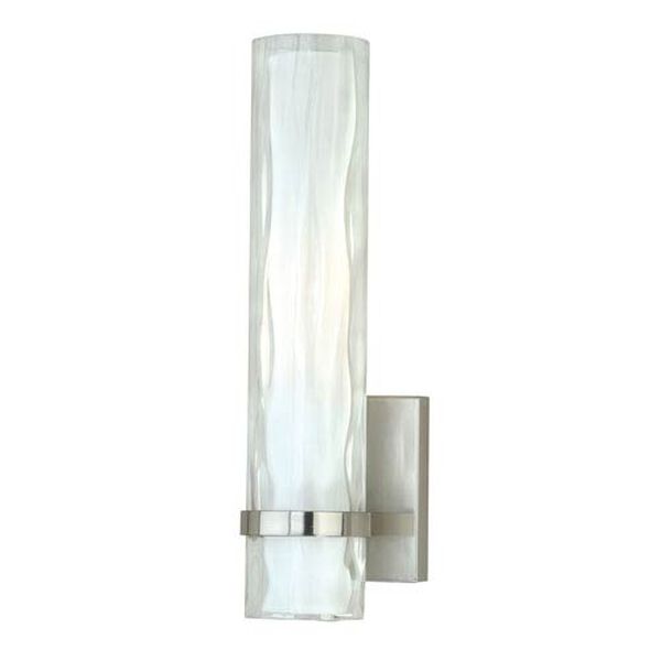 Vilo Satin Nickel 13.5-Inch High One-Light Wall Sconce with Outer Water Glass, image 1