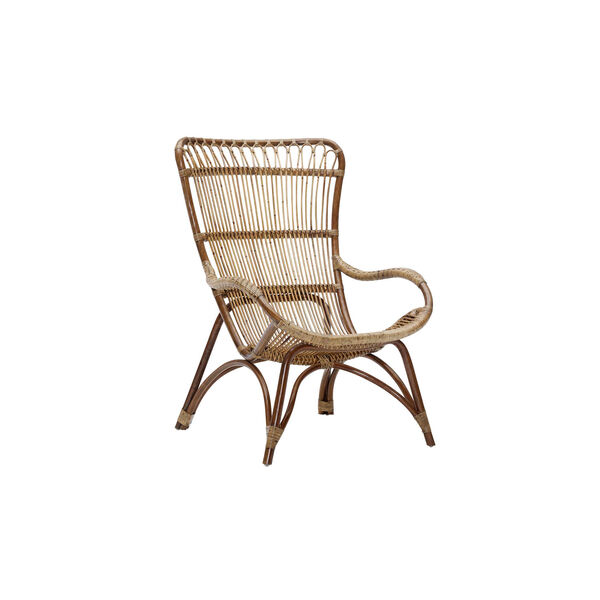 Monet Antique Rattan Highback Lounge Chair, image 1
