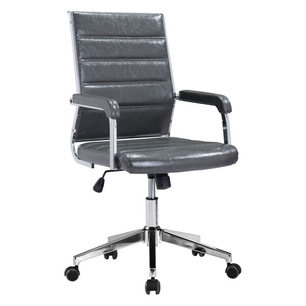 Liderato Gray and Silver Office Chair, image 1