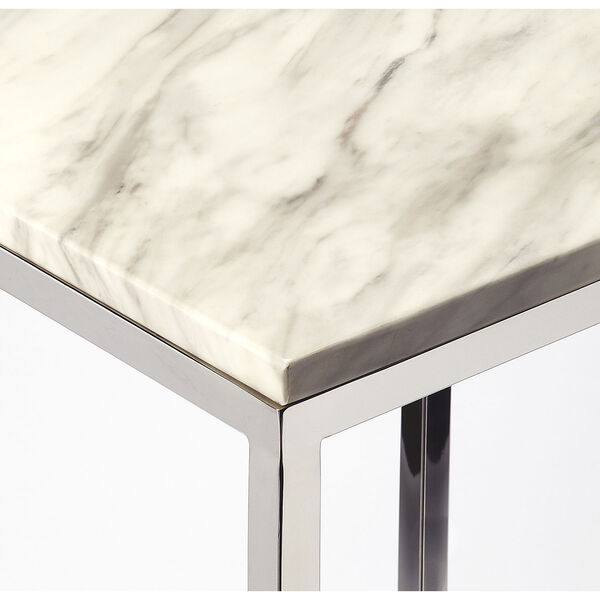 Haley Marble and Metal End Table, image 4
