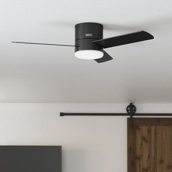 Minimus Matte Black 52-Inch Low Profile Ceiling Fan with LED Light Kit and Handheld Remote, image 6