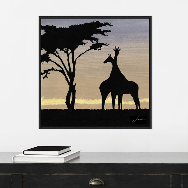 James Burghardt Black Savanna Giraffes Iv 22 x 22 Inch Wall Art, image 4
