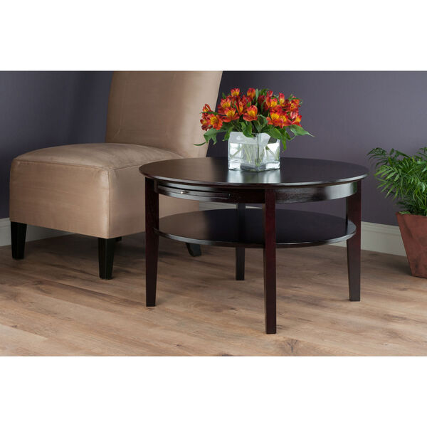 Amelia Round Coffee Table with Pull Out Tray, image 5