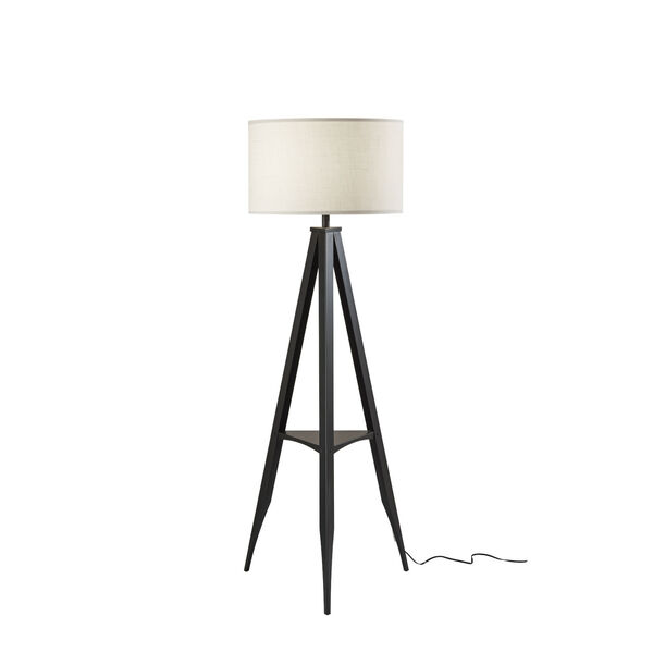Warren Black One-Light Floor Lamp, image 1