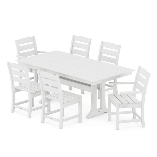 Lakeside White Trestle Dining Set, 7-Piece, image 1