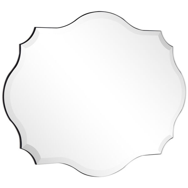 Frameless Clear 24 x 32-Inch Beveled Oblong Scalloped Wall Mirror, image 4