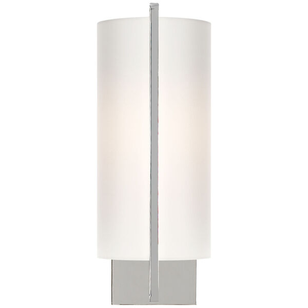 Framework Sconce in Polished Nickel with Silk Shade by Barbara Barry, image 1