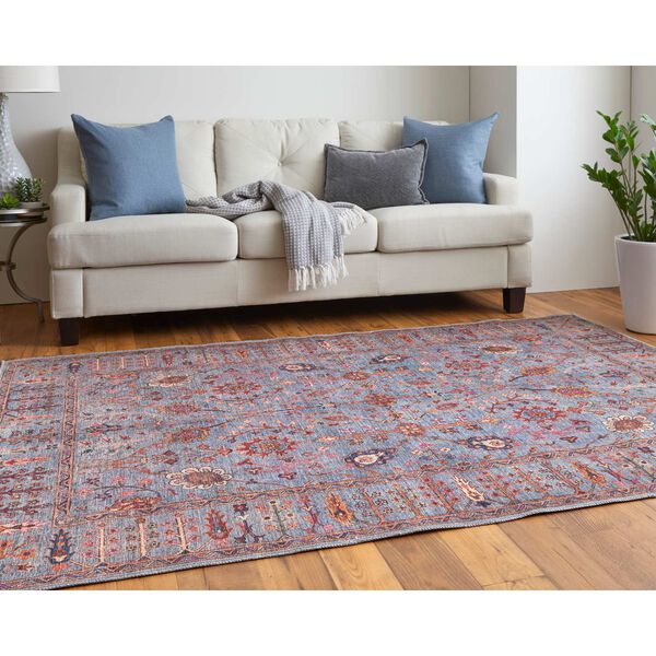 Rawlins Gray Blue Red Area Rug, image 4