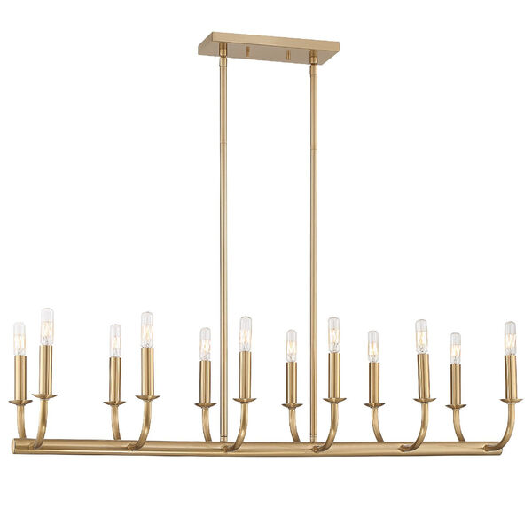 Bailey Aged Brass 42-Inch 12-Light Chandelier, image 1