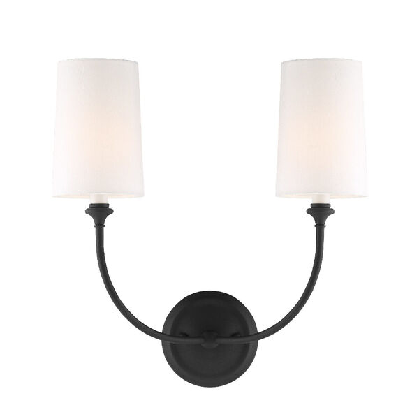 Sylvan Black Forged 16-Inch Two-Light Wall Sconce, image 1