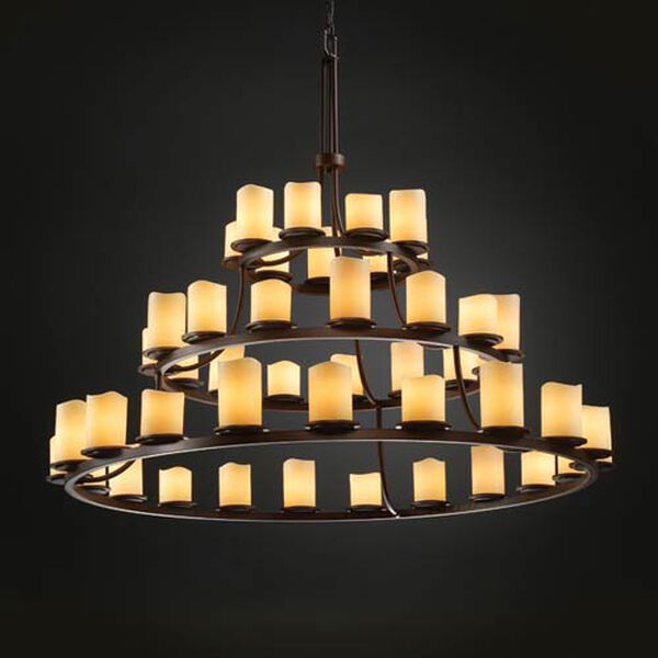 CandleAria Dakota Forty-Five-Light Three-Tier Ring Chandelier, image 1