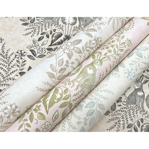 Cottontail Toile Linen and Charcoal Peel and Stick Wallpaper, image 4
