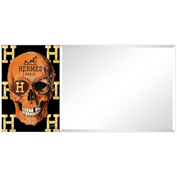 Designer Skull Black 24 x 48-Inch Rectangle Beveled Wall Mirror, image 6