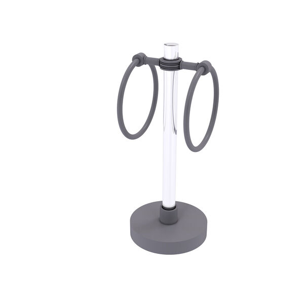 Clearview Matte Gray Six-Inch Towel Ring with Dotted Accents, image 1