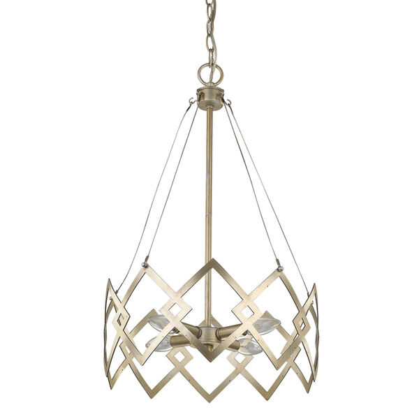 Nora Washed Gold 15-Inch Four-Light Chandelier, image 1