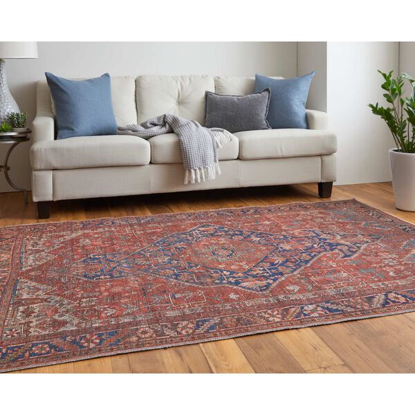 Rawlins Red Tan Blue Area Rug, image 4