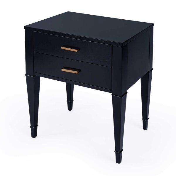Kai Black Licorice End Table with Two-Drawer, image 1