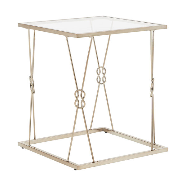 May Champagne Gold Knot Frame End Table, image 1