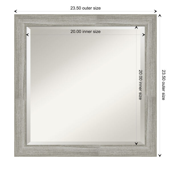 Dove Gray 24W X 24H-Inch Bathroom Vanity Wall Mirror, image 6