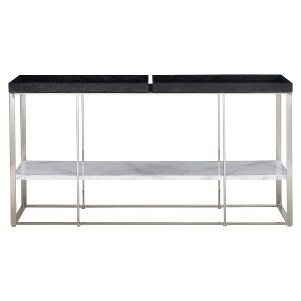 Lafayette Dark Cerused Mink and Stainless Steel Console Table, image 1