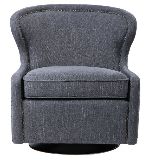 Biscay Dark Charcoal Gray Swivel Chair, image 1