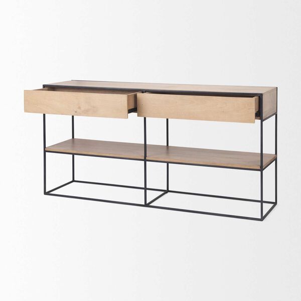 Morris Beige and Black Two Drawer Console Table, image 6