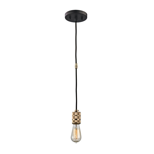 Camley Polished Gold and Oil Rubbed Bronze 2-Inch One-Light Mini Pendant, image 1