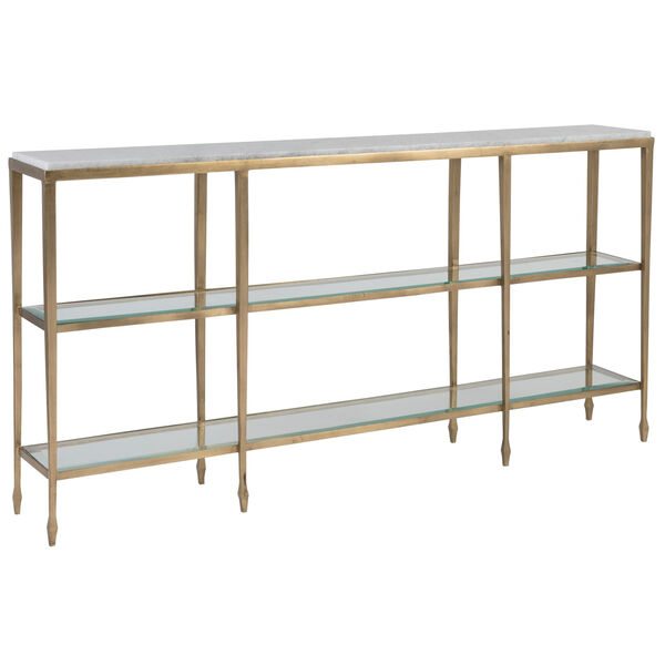Signature Designs Antique Gold and Off White Sashay Console Table, image 1