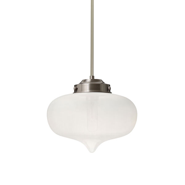 Mira Satin Nickel One-Light Pendant With Frost Glass, image 1