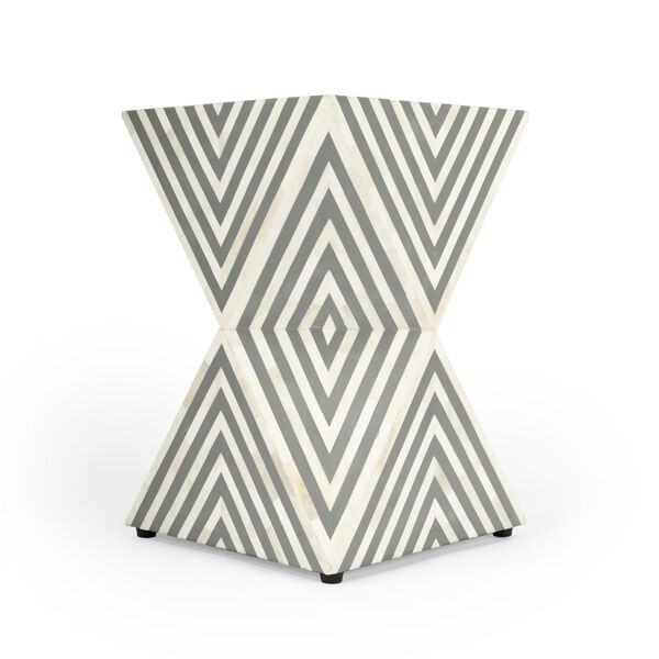 Anais Gray and White Bone Inlay End Table, image 6