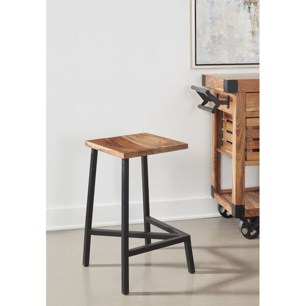 Hill Crest Brown and Black 24-Inch Counter Height Bar Stool, Set of 2, image 3